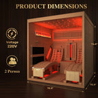 2-Person Recliner Sauna with Himalayan Salt Wall