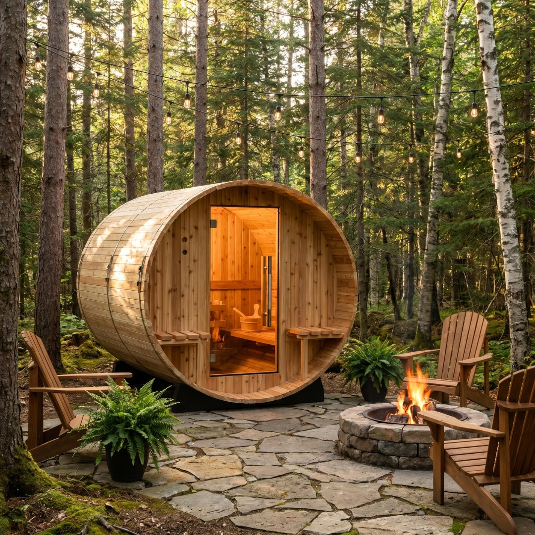 4-Person Cedar Barrel Sauna