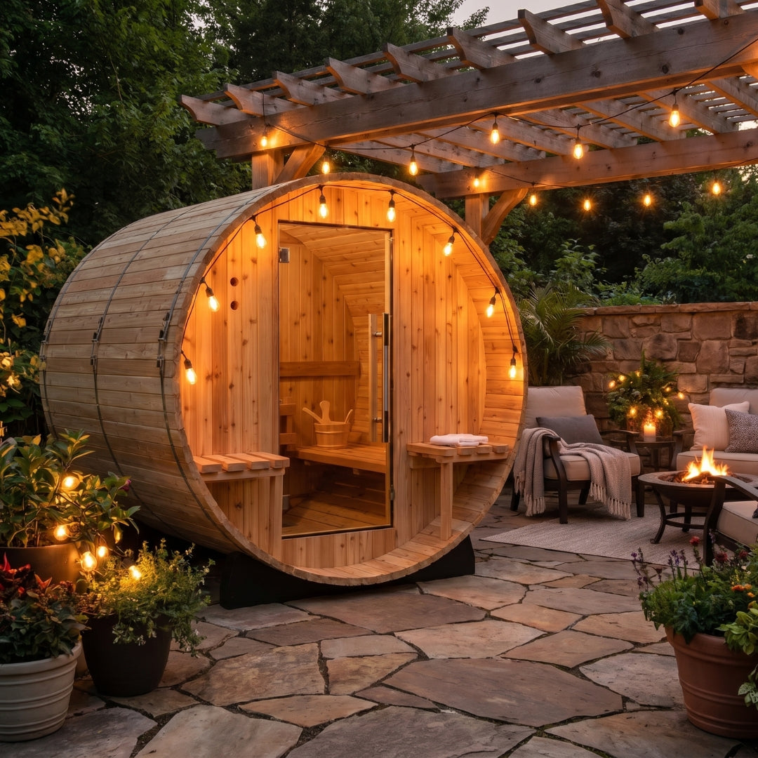 4-Person Cedar Barrel Sauna