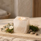 Selenite Stone Candle Holders
