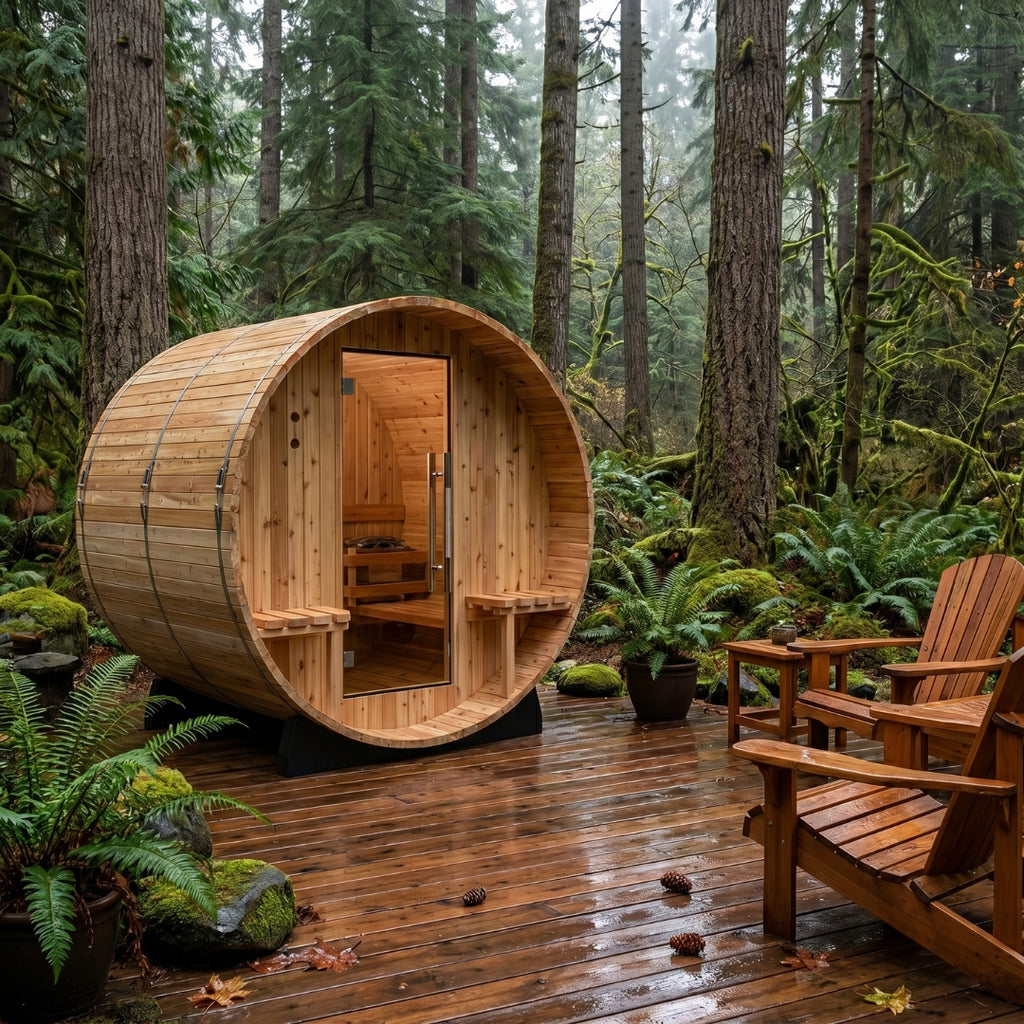 4-Person Cedar Barrel Sauna