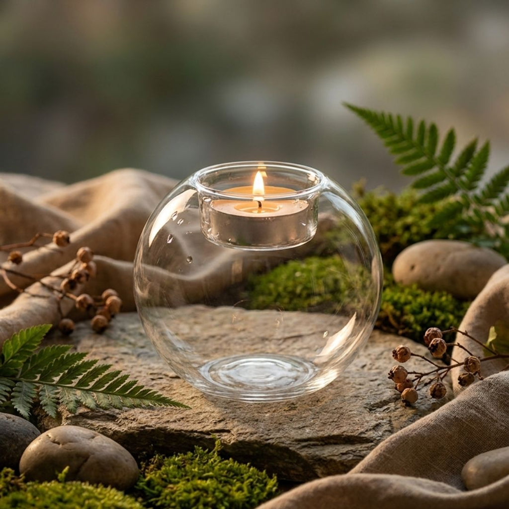 Hollow Glass Candle Holders