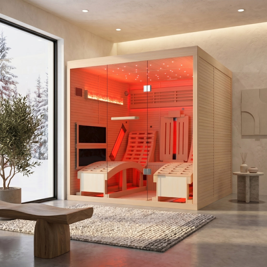 2-Person Recliner Sauna with Himalayan Salt Wall