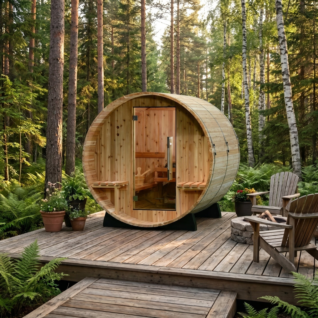 4-Person Cedar Barrel Sauna