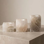 Selenite Stone Candle Holders
