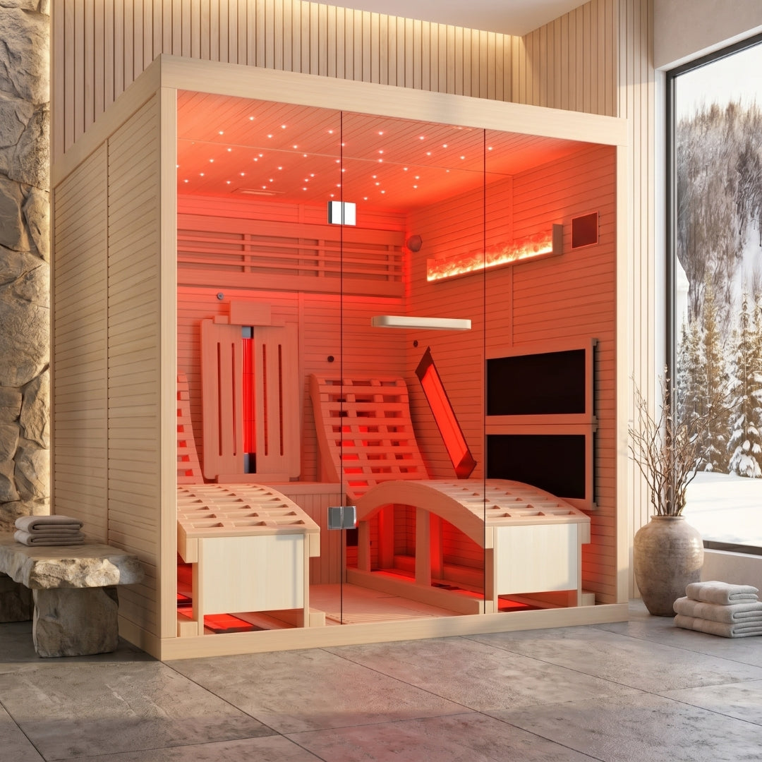2-Person Recliner Sauna with Himalayan Salt Wall