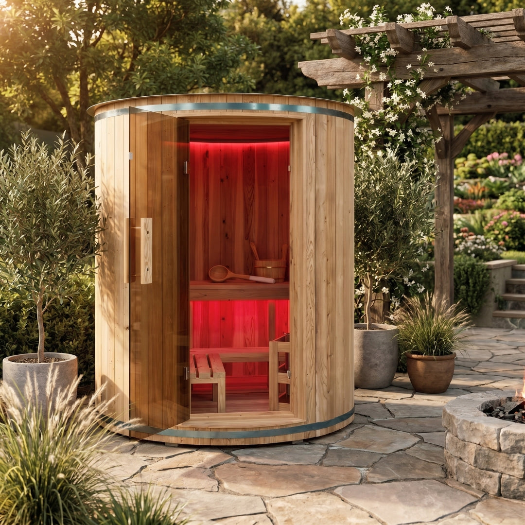 4-Person Vertical Barrel Sauna