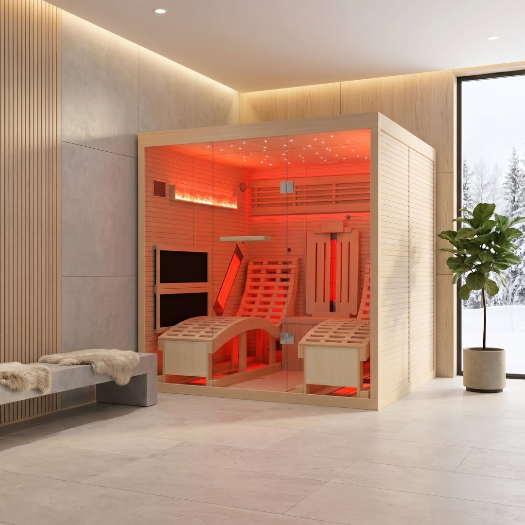 2-Person Recliner Sauna with Himalayan Salt Wall