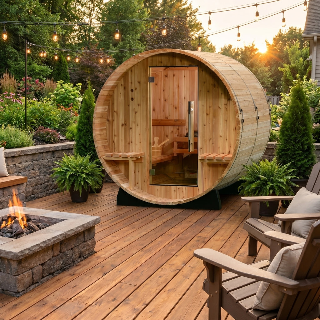 4-Person Cedar Barrel Sauna