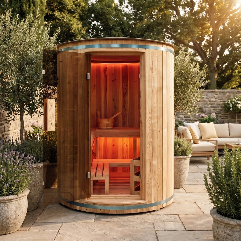 4-Person Vertical Barrel Sauna