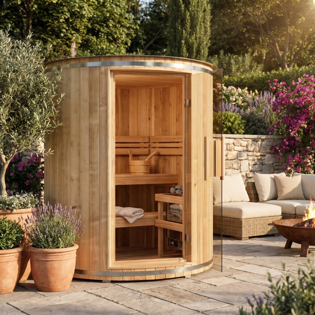 4-Person Vertical Barrel Sauna