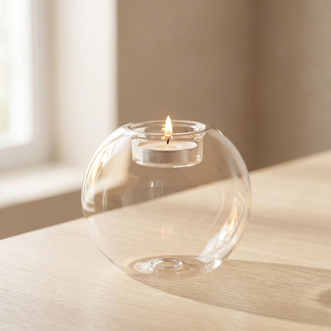 Hollow Glass Candle Holders