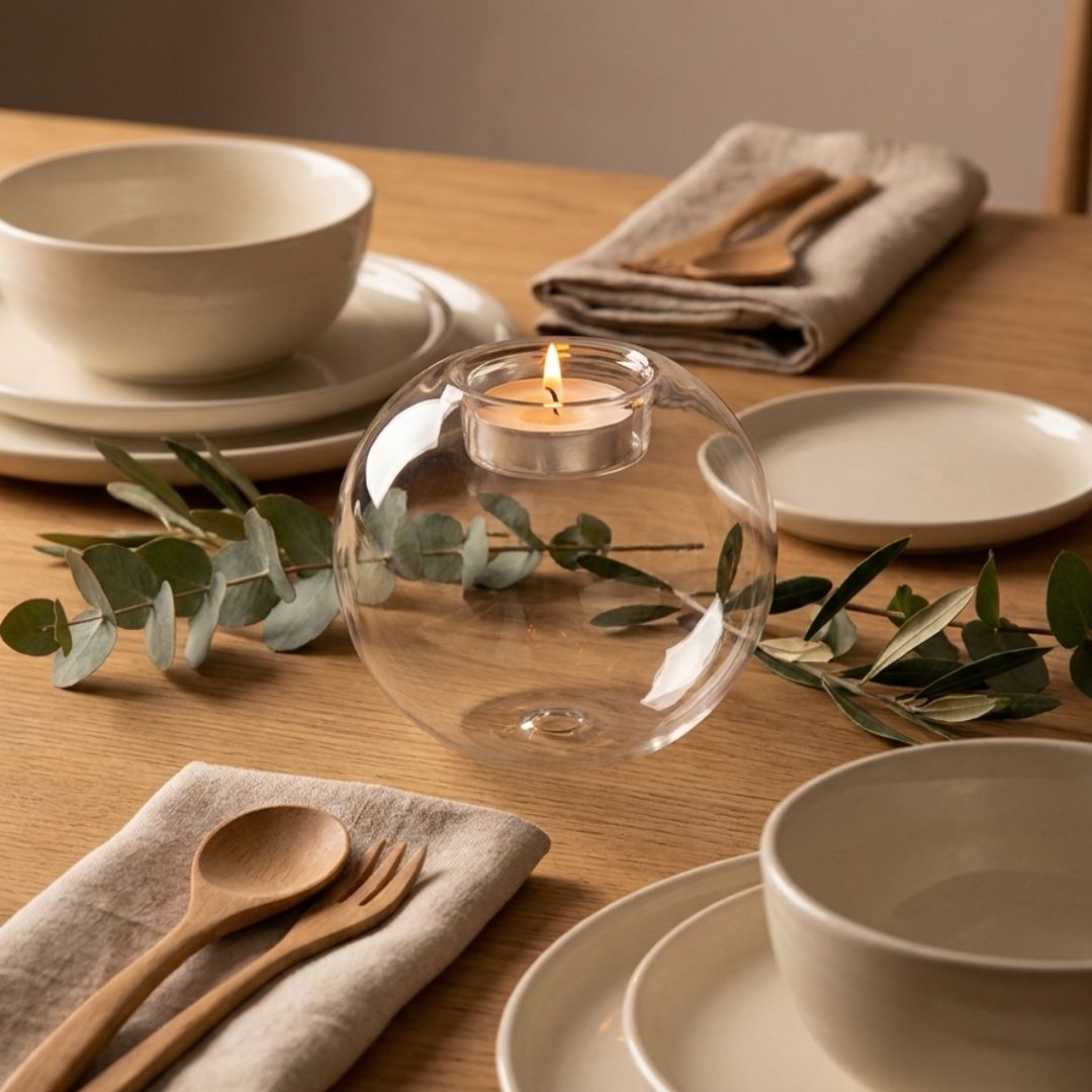Hollow Glass Candle Holders