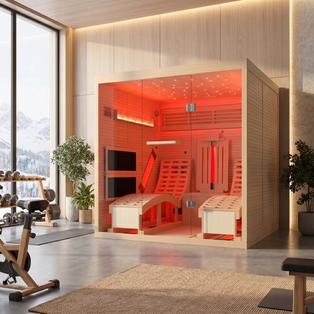2-Person Recliner Sauna with Himalayan Salt Wall