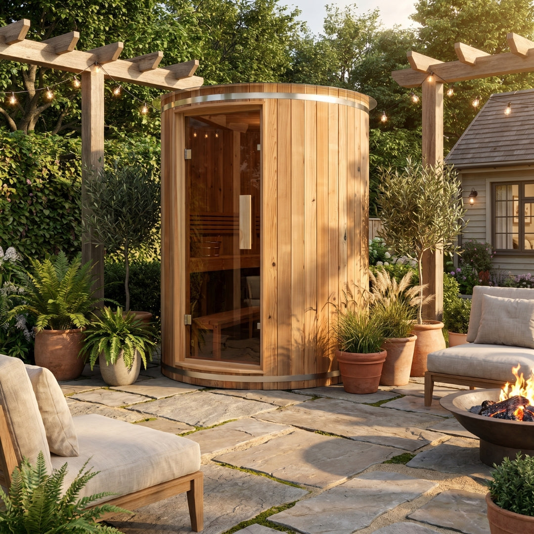 4-Person Vertical Barrel Sauna