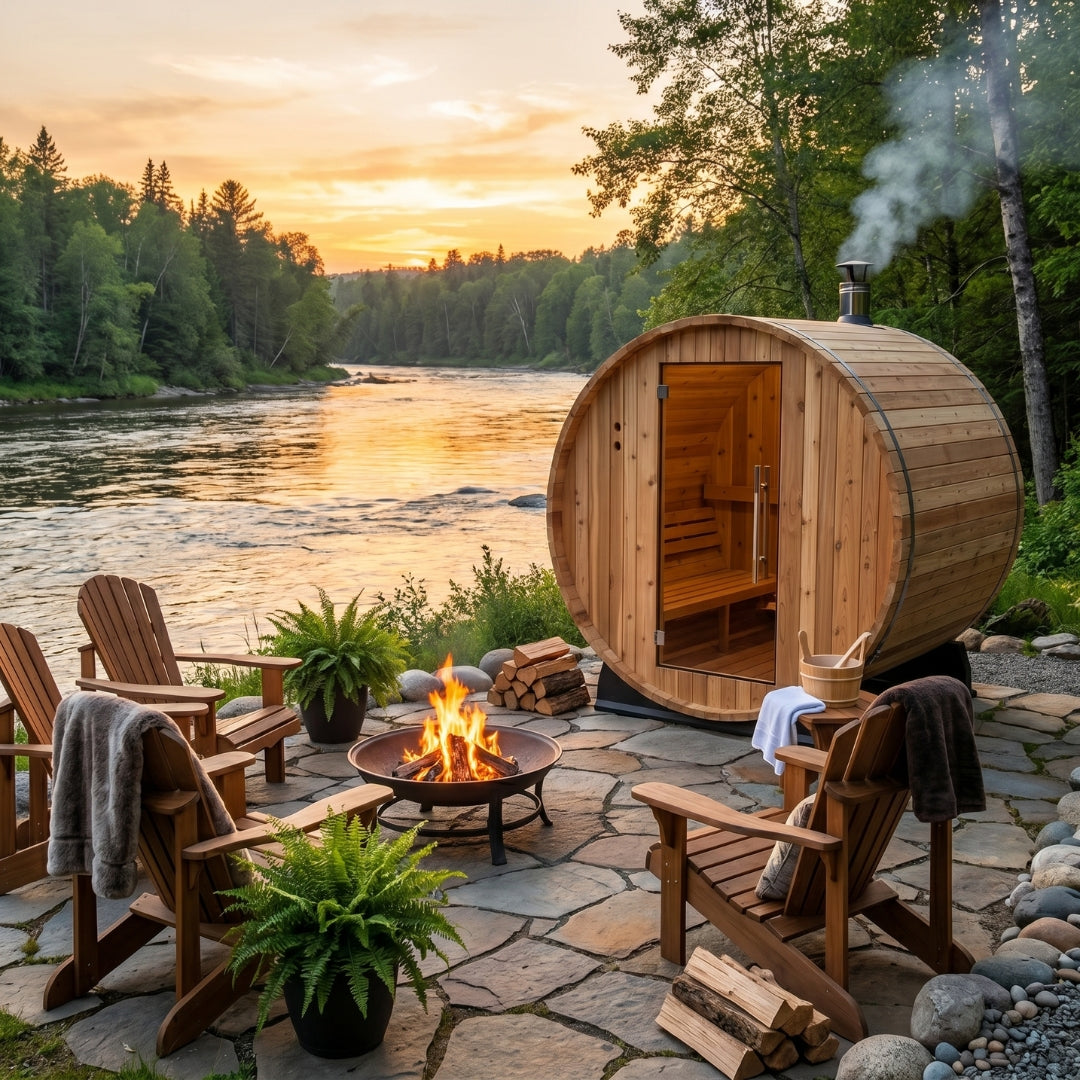 2-Person Cedar Barrel Sauna