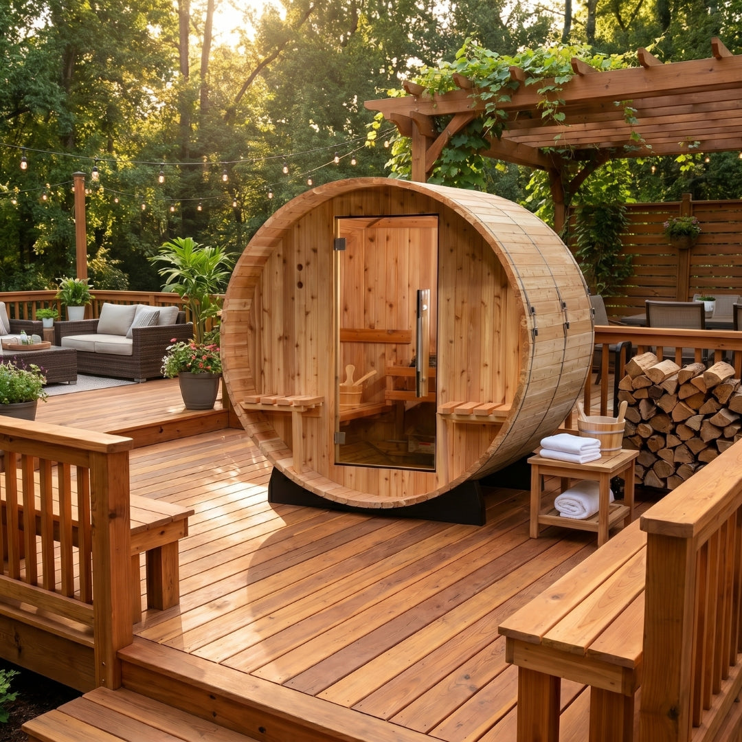 4-Person Cedar Barrel Sauna
