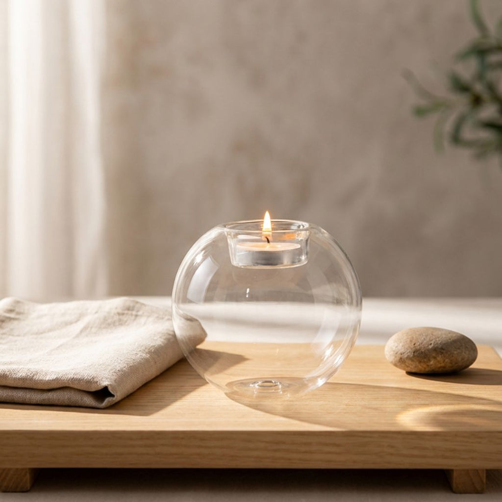 Hollow Glass Candle Holders