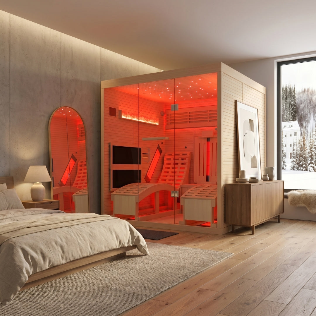 2-Person Recliner Sauna with Himalayan Salt Wall