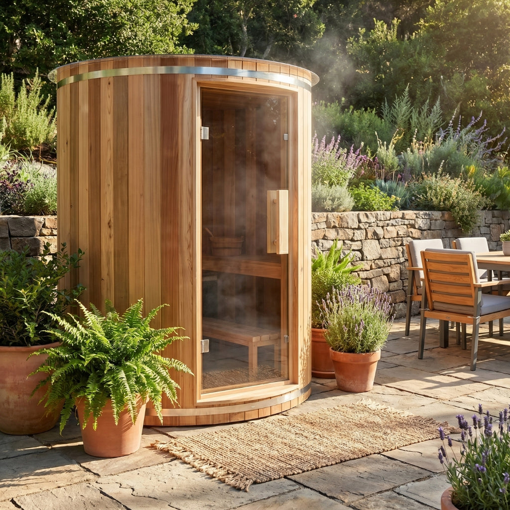 4-Person Vertical Barrel Sauna