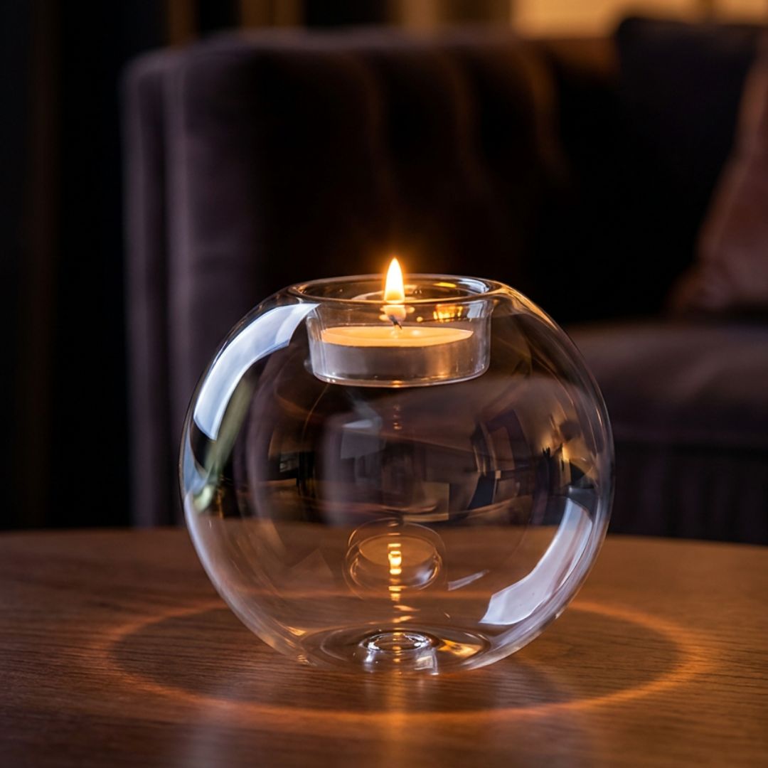 Hollow Glass Candle Holders