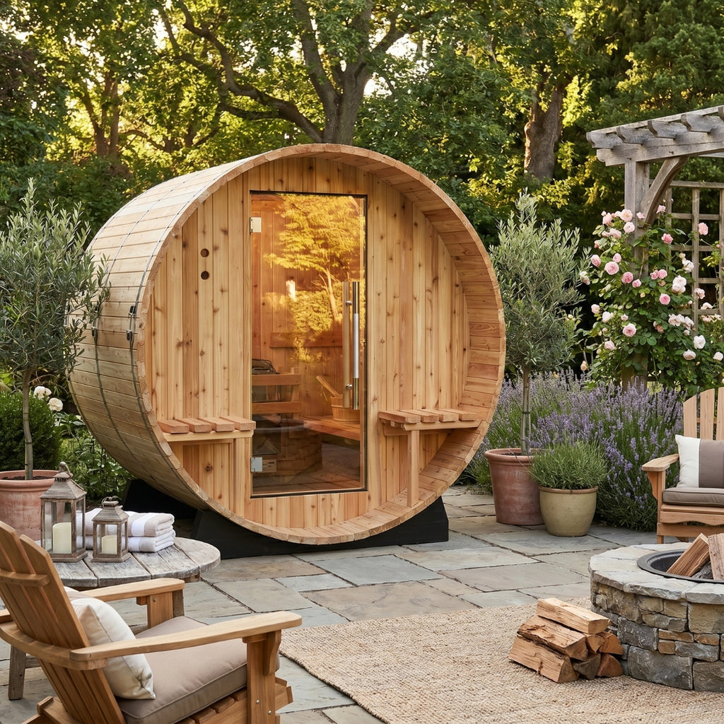 4-Person Cedar Barrel Sauna