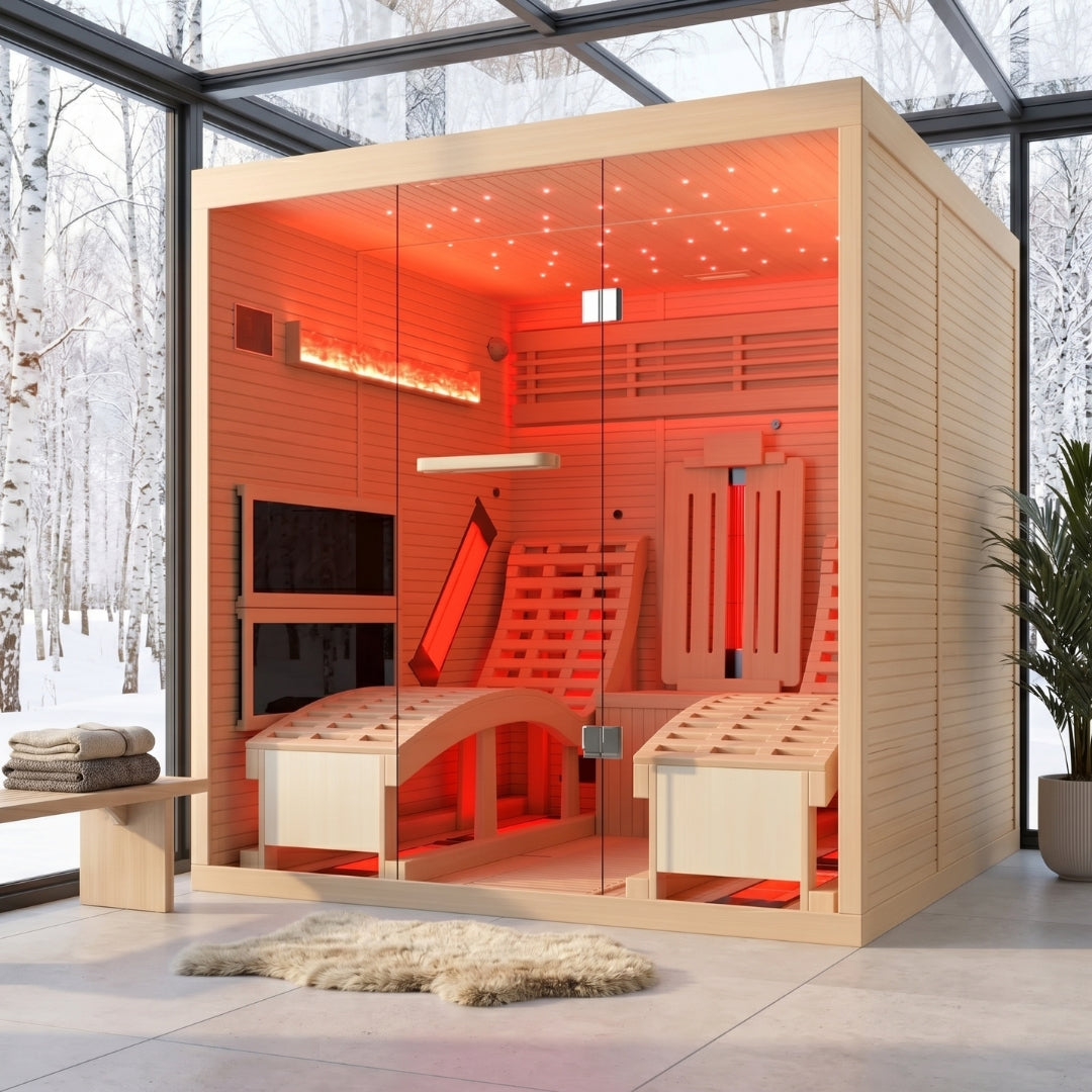 2-Person Recliner Sauna with Himalayan Salt Wall