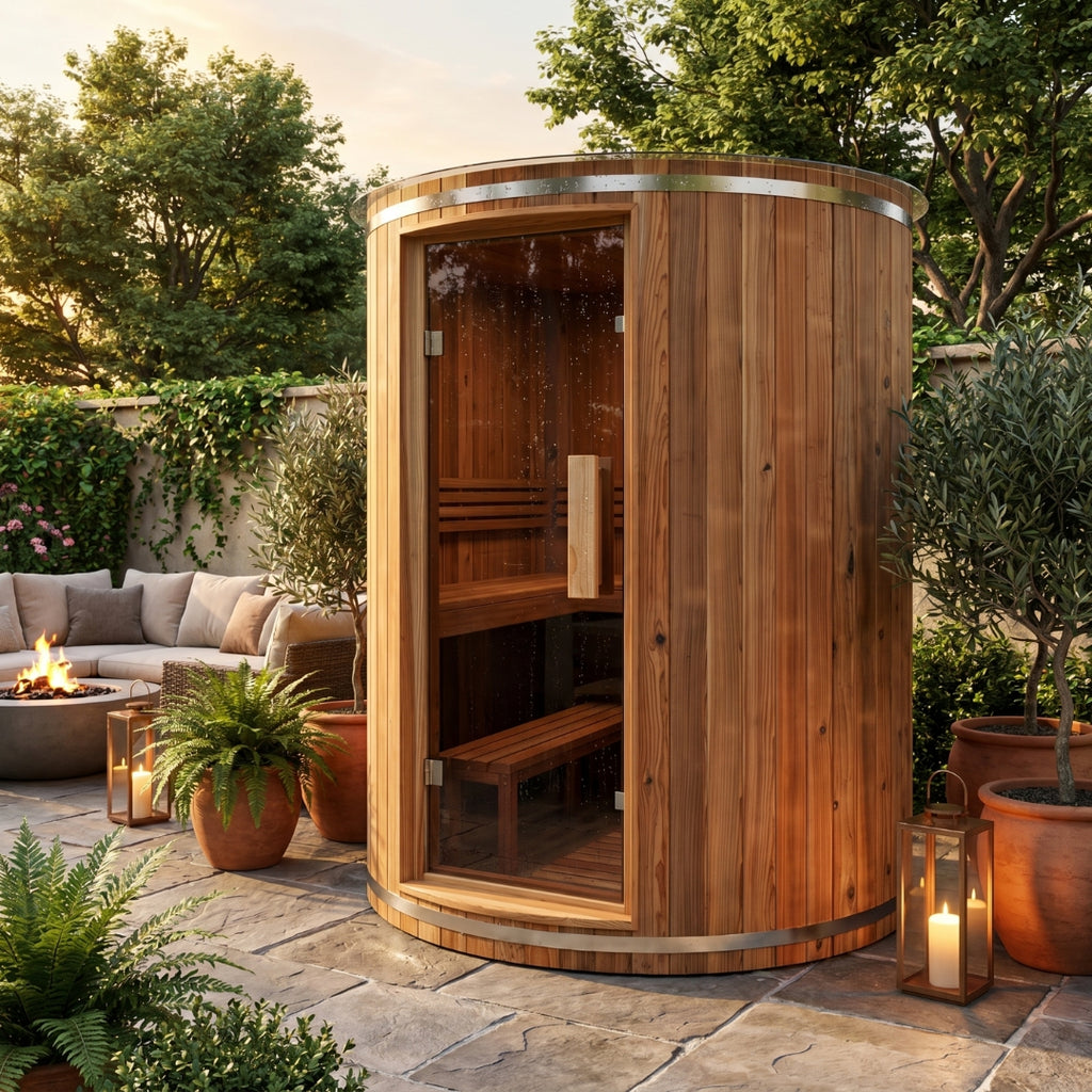 4-Person Vertical Barrel Sauna