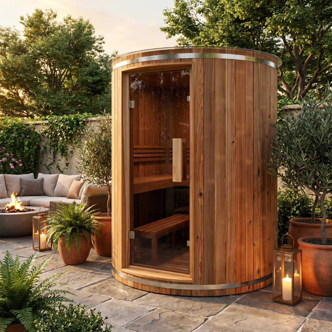 4-Person Vertical Barrel Sauna