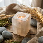 Selenite Stone Candle Holders