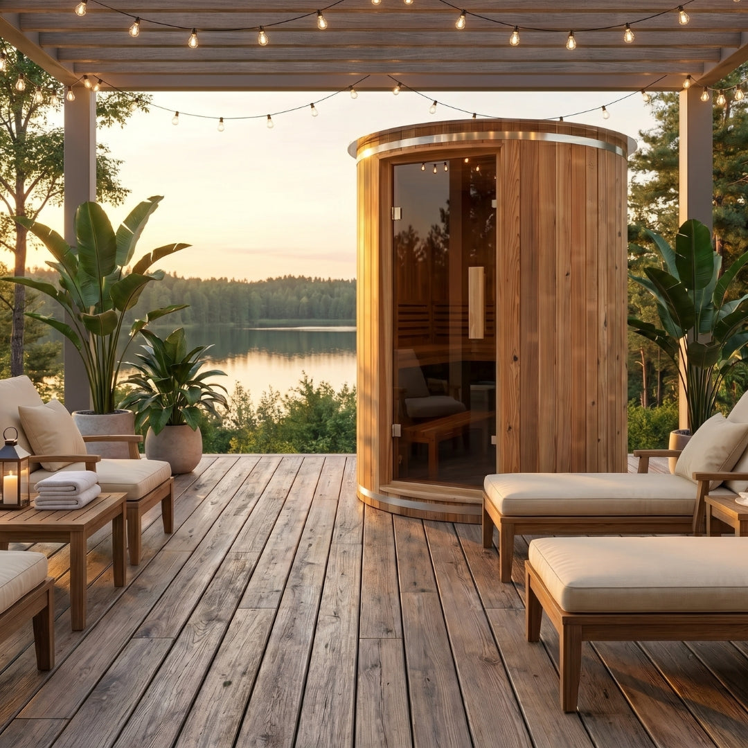 4-Person Vertical Barrel Sauna
