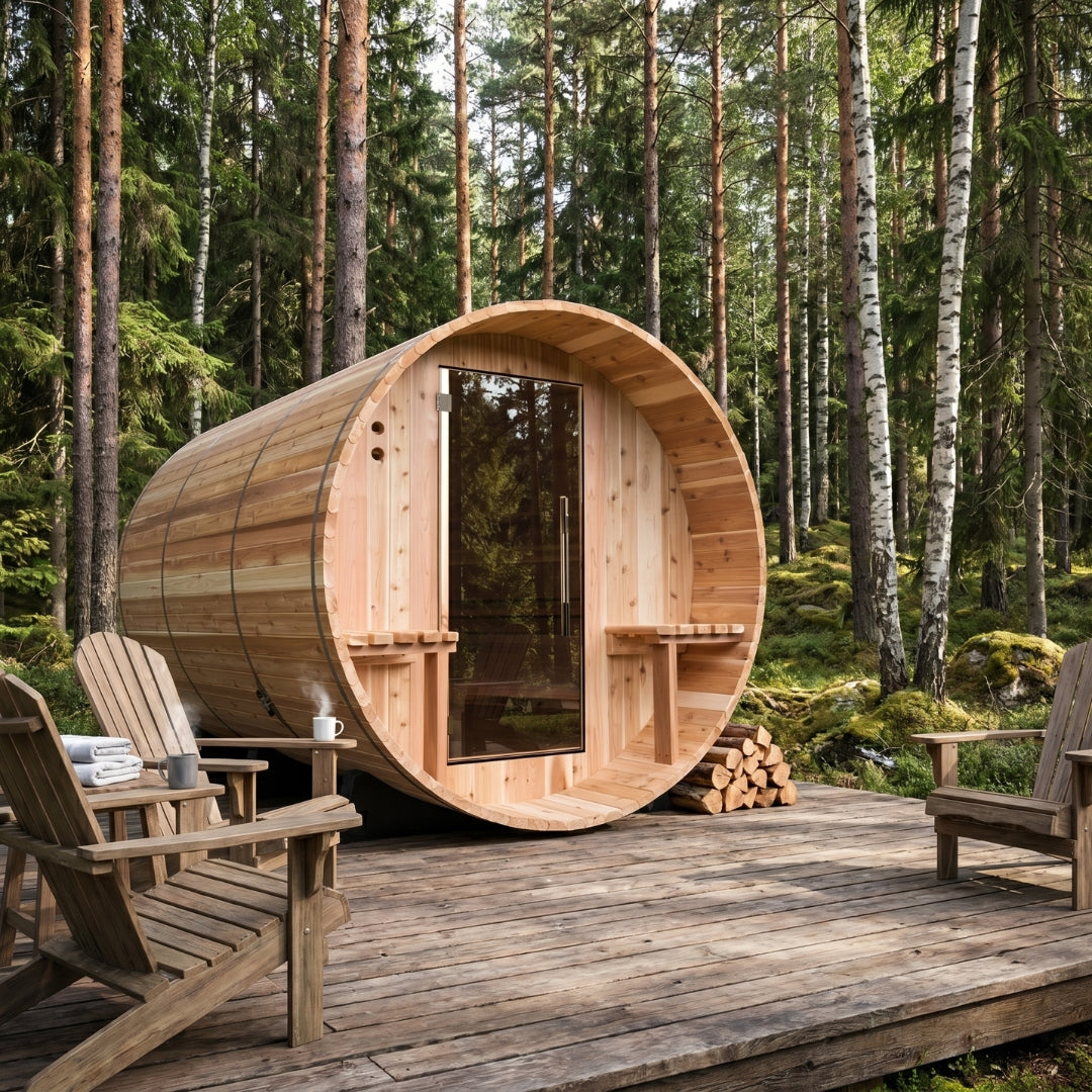 6-Person Cedar Barrel Sauna